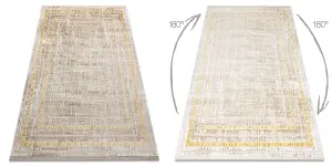 Modern carpet DUKE 51523 beige / gold - Frame, structured, very soft,  160x220 cm