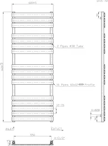 Right Radiators 1600x600 mm Designer Flat Panel Heated Towel Rail Radiator Bathroom Warmer Heating Chrome