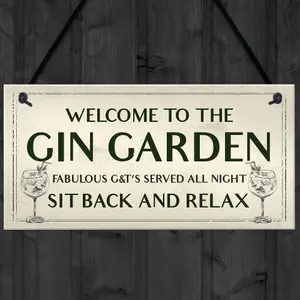 Gin Garden Welcome Sign Home Bar Garden Sign Bar Decor Gift Gin Gift Family Gift