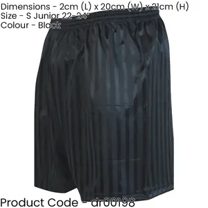 S - BLACK Junior Sports Continental Stripe Training Shorts Bottoms - Football