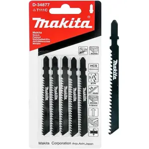 X2 Makita D-34877 5PC Jig Saw Blades - Fast & Straight Cuts For Soft Wood & PVC