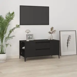 Berkfield TV Cabinet Black 102x44.5x50 cm Engineered Wood