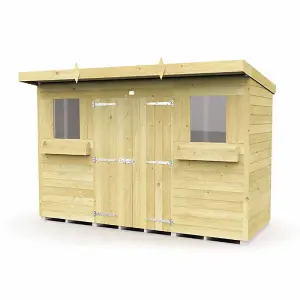 10 x 4 Feet Pent Summer Shed - Wood - L118 x W302 x H201 cm