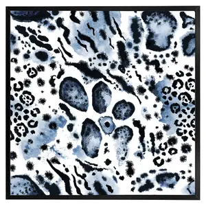 Blue leopard print (Picutre Frame) / 30x30" / Brown