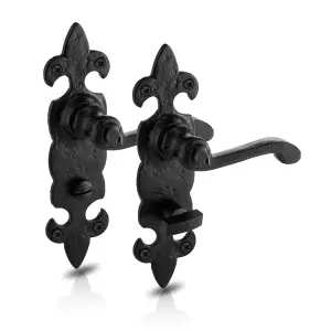 XFORT Antique Fleur De Lys Bathroom Handle, Internal Door Handles Sets