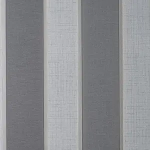 Larson Stripe Wallpaper Fine Décor Textured Vinyl Metallic Charcoal Gold