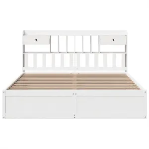 Berkfield Bed Frame without Mattress White 180x200 cm Super King Solid Wood Pine