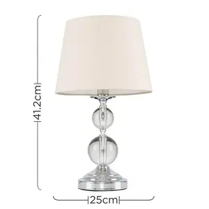 Feist 44.5Cm Clear Table Lamp Beige / LED Bulb