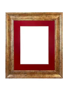 Scandi Gold Frame with Red Mount for Image Size 12 x 10 Inch