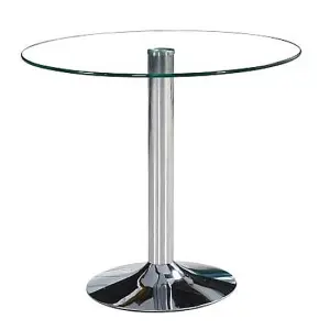 Dante Clear Glass Dining Table With 4 Opal Black Chairs