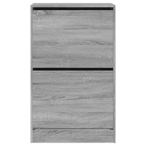 Berkfield Shoe Cabinet Grey Sonoma 60x34x96.5 cm Engineered Wood