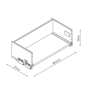 GoodHome Soto Soft-close Slimline deep drawer box (W)600mm