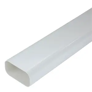 Manrose White Flat channel ducting, (L)1m (Dia)125mm