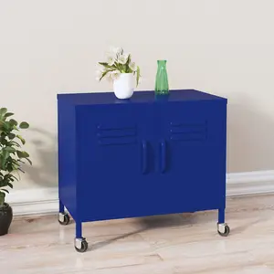 Berkfield Storage Cabinet Navy Blue 60x35x56 cm Steel