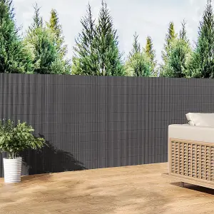 100cm W x 300cm L Sun-blocked Privacy Fence Screen Panels Dark Grey