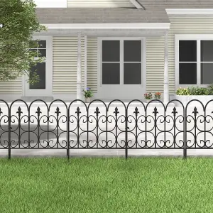 5 Panels Metal Garden Edging Fence Yard Borders Decor 61cm W x 81.5cm H