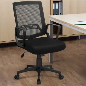 Yaheetech Swivel Mid-back Mesh Office Chair - Black