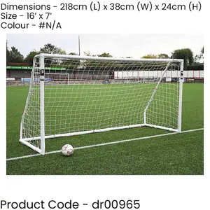 16 x 7 Feet Match Approved Football Goal Posts & Net - All Weather Outdoor Rated