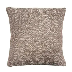 Herringbone Filled Cushion 100% Cotton With Textured Weave