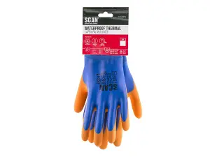 Scan W2101 Thermal Waterproof Latex Coated Gloves - M (Size 8) SCAGLOWPTHM