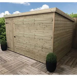 9 x 6 WINDOWLESS Garden Shed Pressure Treated T&G PENT Wooden Garden Shed + Single Door (9' x 6' / 9ft x 6ft) (9x6)