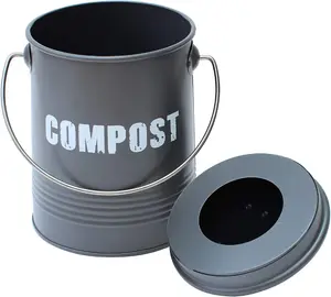 simpa 3L Grey Compost Food Waste Recycling Bin Caddy