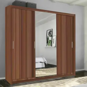 Sliding Wardrobes 4U Meldon Tripple Sliding Door Wardrobe in 6 Colors White, Black, Grey, Oak, Wenge & Walnut - W2500mm, H2170mm