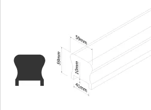 Richard Burbidge 41mm Pine HDR Handrail and Base Rail Set (H)58mm (W)58mm (L)1800mm