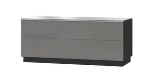 Elegant Grey Helio 41 TV Cabinet, Versatile Storage with Pull-Down Door, Perfect for Bedrooms & Offices, H500mm W1200mm D480mm