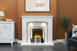 Acantha Amara Coal Electric Fire in Brushed Steel with Remote Control