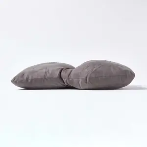 Homescapes Grey Faux Suede Back Support Cushion