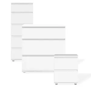 Nova Matt white 5 Drawer Chest of drawers (H)1065mm (W)400mm (D)400mm