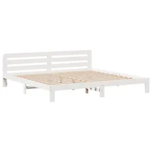 Berkfield Bed Frame without Mattress White 180x200 cm Super King Solid Wood Pine