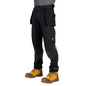 Mascot Advanced Trousers with Holster Pockets and Stretch - Black   (30.5) (Leg Length - Regular)