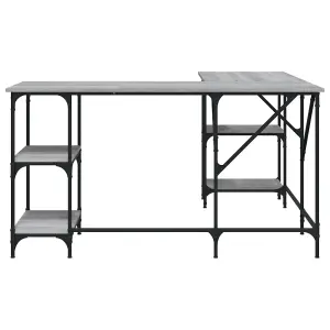 Berkfield Desk Grey Sonoma 139x139x75 cm Engineered Wood