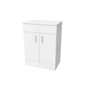 Nes Home 600mm Vanity Unit Cabinet With Worktop White