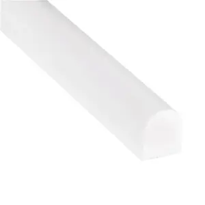 (PACK OF 5) Niche Tiles Trendy Bright White 1.5cm. x 30cm. Cast Stone Pencil Bullnose Border Wall Tile Trim