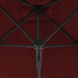 Berkfield Outdoor Parasol with Steel Pole Bordeaux Red 300x230 cm