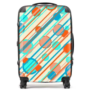 Retro Stripes And Circles Suitcase - Medium