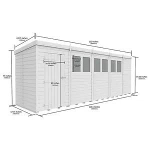 DIY Sheds 19x5 Pent Shed - Single Door Without Windows