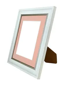 Scandi White Speckled Frame with Pink Mount for Image Size 12 x 8 Inch