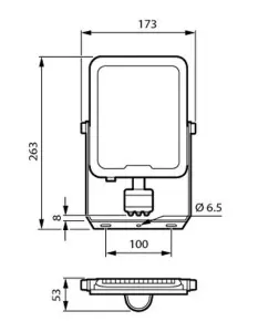 Philips 108269698 Ledinaire LED Floodlight with PIR Movement Sensor Gen3 50W 4000K IP65 (911401884683)