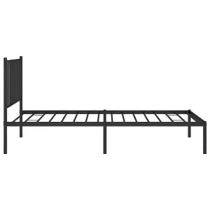 Berkfield Metal Bed Frame with Headboard Black 90x190 cm 3FT Single