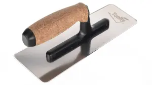 Toolty Venetian Trowel with Cork Handle on Polyamide Foot 240mm for Plastering Rendering Smoothing Finishing DIY