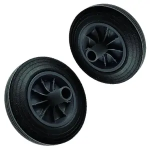 2 Rubber Replacement Wheels With Nose Collar Heavy Duty Kit For Standard Wheelie Bins