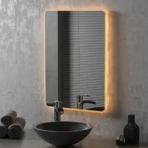 LED Minimal Bathroom Mirror 50(w) x 70cm(h) Dimmable With Anti-Fog