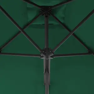 Berkfield Outdoor Parasol with Steel Pole 250x250 cm Green