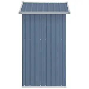 Berkfield Garden Shed Grey 126x97.5x177 cm Galvanised Steel