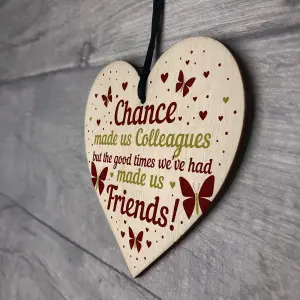 Red Ocean Colleague Made Us Friends Leaving Gifts Wooden Heart Plaque Work Colleague Friendship Thank You Gifts