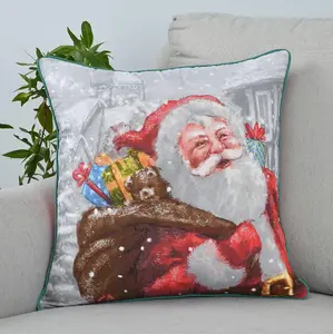 Smart Living Cozy Christmas Santa Soft Decorative Filled Cushion